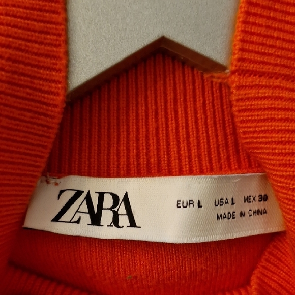 Zara Orange Long Sleeve Tunic Dress - Picture 3 of 3